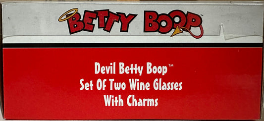 Devil Betty Boop Set of 2 Wine Glasses